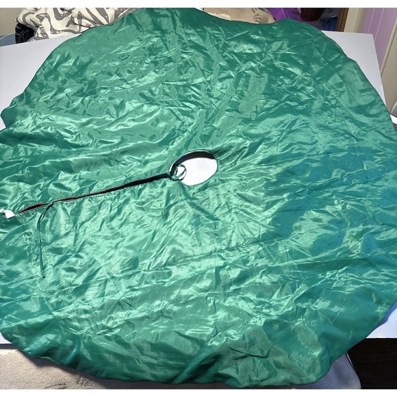 Christmas Tree Skirt 3-D SKIING MOOSE Appliqué 49 in. Rustic Red / Green Checker - Picture 6 of 10